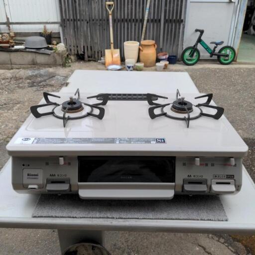 格安！　リンナイ　LPガス用ガスコンロ　二口コンロ　ロック機能付き　2018年式　RTE594BE2L