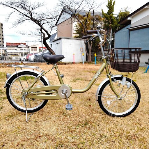 23年5月新車購入! シニアの方におすすめ! 低床フレーム20インチ自転車 パールオリーブ