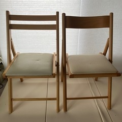 【無料で譲ります】無印良品とノーブランドの折り畳み椅子セット