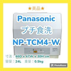 ★美品★　Panasonic　食器洗い乾燥機　プチサイズ　NP-...