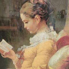 複製画　「本を読む少女」