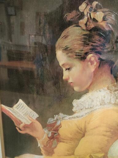 複製画　「本を読む少女」