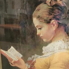 複製画　「本を読む少女」
