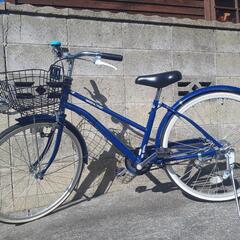 24インチ自転車　中古　紺色　かわいいベル付き