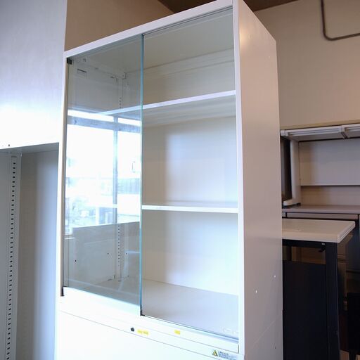 群馬県内無料配送します】鍵2本付 2段書庫棚