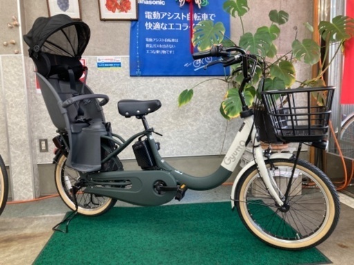パナソニック子供乗せ電動自転車 ギュットクルームREX マットグリーン✖︎ベージュ　BE-FRE033