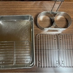 厨房用品---かき揚げ器具、ステンレス製バット