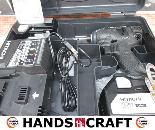 HITACHI　日立　ハイコーキ　WH18DKL　インパクトドライバ　バッテリ18V二個/充電器付き　中古品　【ハンズクラフト宜野湾店】