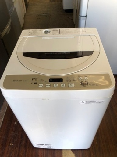 北九州市内配送無料　保証付き　シャープ 全自動洗濯機 4.5Kgタイプ ベージュ ES-GE45R-C