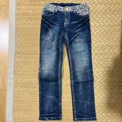 女児140 ジーンズ　ウエスト調整可　美品