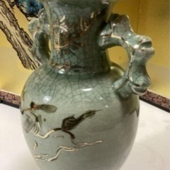 相馬焼 明月 耳付 花瓶