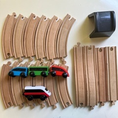 木製レール　電池式機関車　セット　列車　電車　木のおもちゃ　リラ...