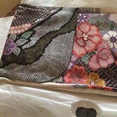 成人式　振袖　帯　長襦袢　帯締め　帯揚　ショール　一式セット　白黒花柄絞り　正絹