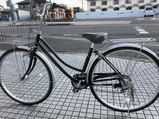 【27インチ自転車】美品❗️6段変速　LEDオートライト付　前後タイヤ、前カゴ新品❗️若林自転車　膳所店　SALE中❗️