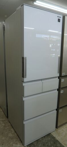 SHARP 5ドア冷蔵庫 自動霜取り プラズマクラスター どっちもドア 412L 2021年製 SJ-G413G-W