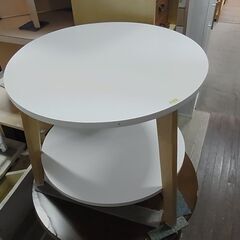 【29】サイドテーブル　丸テーブル　白　ホワイト　コーヒーテーブ...