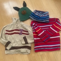 5歳　男児用　セーターと帽子、ネックウォーマー