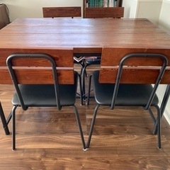 【ネット決済】4人掛けダイニングテーブル椅子セット