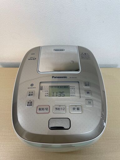 大阪⭐️エコマックス♻️「T588」Panasonic 炊飯器　圧力おどり炊き　2018年製　SR-PB10E5(ホワイト)【大阪市プレミアム付商品券利用可能！】