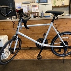 【新春SALE！前後タイヤ・後輪チューブ新品！】20インチ　2×7速ミニベロロード　ホワイト