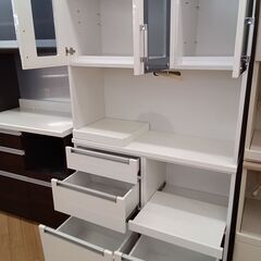 ☆ジモティ割あり☆ 食器棚 3枚扉 H180×D45×W105 クリーニング
