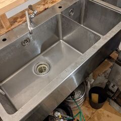業務用　ダスト付き二層シンク　☆値段交渉可☆
