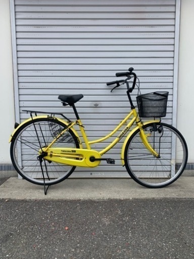 ☆前後タイヤ新古品☆ 26型 内装3段LEDオートライト軽快車 防犯登録料