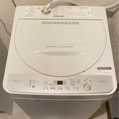 シャープ　SHARP 2019年製　洗濯機