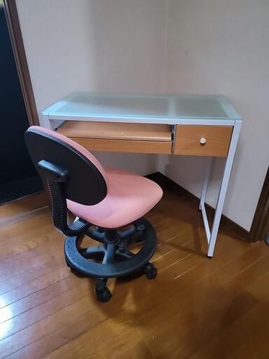 ナチュラル　デスク+椅子　美品