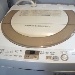 シャープ 7kg 全自動洗濯機 ES-GE7A 風乾燥付き、美品...