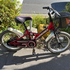 自転車　子供用自転車　キッズサイクル　No.1195　赤色　カゴ...