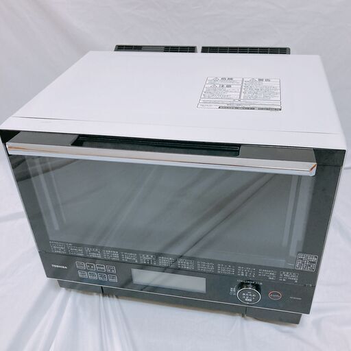 東芝 過熱水蒸気オーブンレンジ 30L 石窯ドーム 300℃ 2段調理 ER-SD3000(W) グランホワイト フラットテーブル