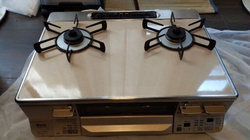 リンナイ LAKUCIE ガステーブル　ガスコンロ RTS65AWK14R-CL パールクリスタル カフェベージュ 幅59cm 水無し両面焼きグリル