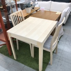 IKEA 伸長式ダイニング3点セット