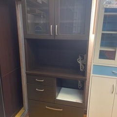 mpopレジ  エアレジ posレジ レシートプリンター-【リサイクルサービス八光】幅80㎝　ニトリ食器棚　コパンKB　ダークブラウン