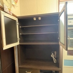 mpopレジ  エアレジ posレジ レシートプリンター-【リサイクルサービス八光】幅80㎝　ニトリ食器棚　コパンKB　ダークブラウン