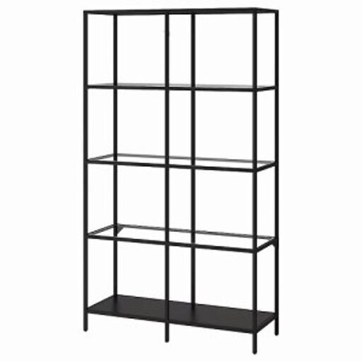 イケア IKEA ガラスラック VITTSJÖ ヴィットショー ラック 収納ラック 収納ボックス BOX 棚 整理棚 オープンラック ブラウン おしゃれ クリーニング済 堺市 石津【ジャングルジャングルサカイ石津店】