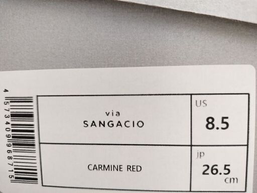 新品　SANGACIO  サンガシオ MOM CARMINE   26.5cm