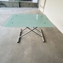 昇降式 ダイニングテーブル（120強化ガラス）