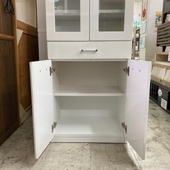 値下げしました】レンジボード 食器棚 ハイタイプ ワイド NA×DBR 