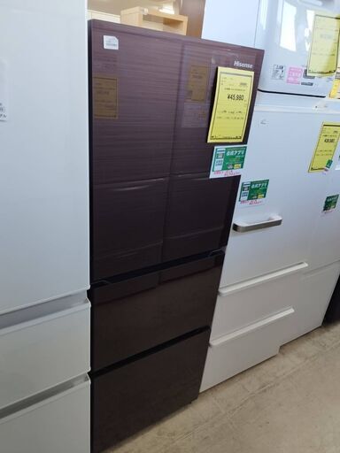ハイセンス 冷蔵庫 幅55cm 2019年　282L ダークブラウン HR-G2801BR 3ドア 右開き 真ん中野菜室 自動霜取り ガラスドア クリーニング済 堺市 石津【ジャングルジャングルサカイ石津店】