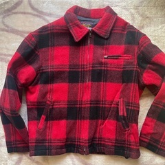 「Maceye 定番の赤チェックのジャケットジャンパー」：Lサイズ