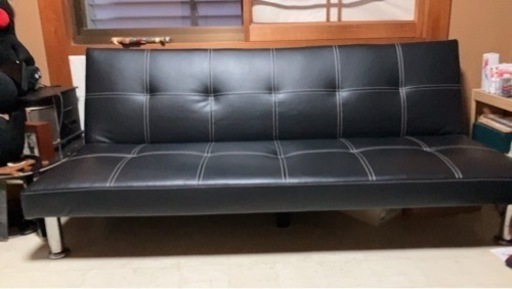 超美品　ソファーベッド　革張り　配達可能