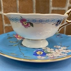 【愛品館 江戸川店】WEDGWOOD ワンダーラスト アップルブロッサム&ミッドナイトクレーン ティーカップ&ソーサー ID:102-026979-007