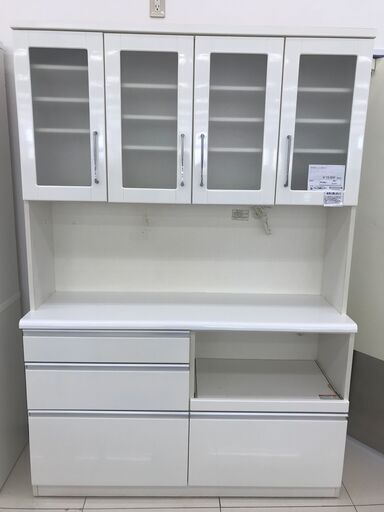 ★ジモティ割あり★ NITORI レンジボード ホワイト H200×D42.5×W140 クリーニング済み HJ1911