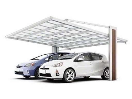 お洒落　外構工事　愛媛県　カーポート　LIXIL アーキフラン2台用　施工費、税込み