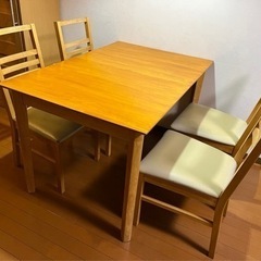 【引き取り先決定】ベルメゾン(千趣会)伸縮ダイニングテーブル、椅...