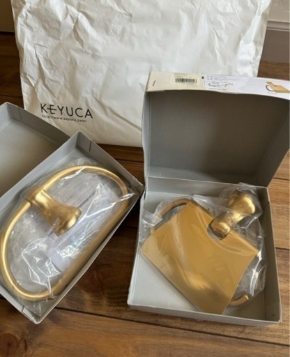 KEYUCA購入✳︎ペーパーホルダー タオルリング ゴールド✳︎セット