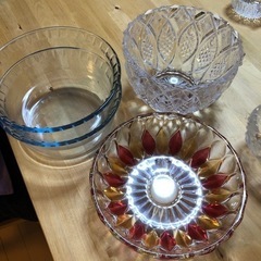 大きい　お皿　食器　ガラス　4つセット