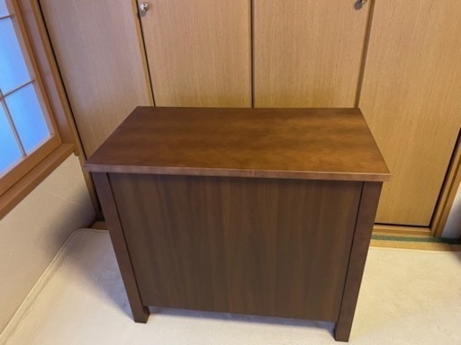 無印良品 MUJI ウォールナット材 ガラス扉キャビネット 木製収納